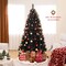 Black Artificial Halloween Christmas Tree with PVC Branch Tips and Cool White LED Lights